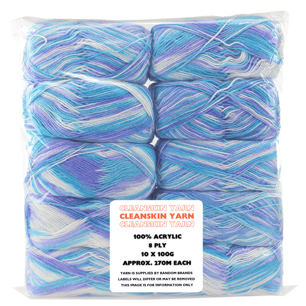 Everyday 10 x 100g "Cleanskin" 8-Ply Acrylic Yarn