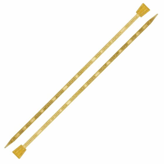 Addi Gold Glitter 35cm Jumbo Single Point Knitting Needles