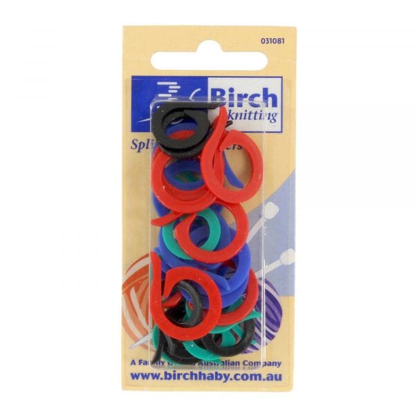 Birch Flat Split Ring Stitch Markers - Large