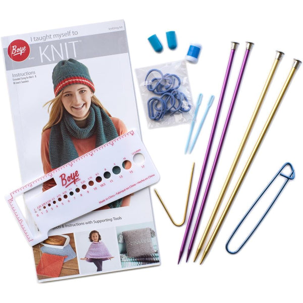 Boye "I Taught Myself To Knit" Knitting Kit - 18 Projects