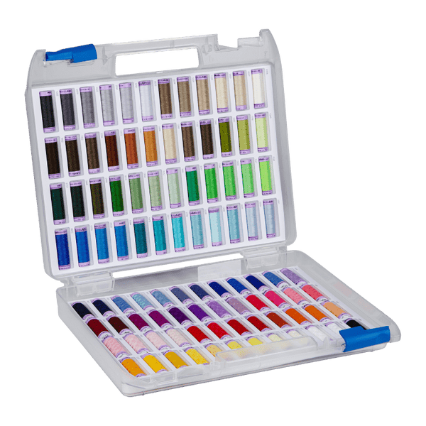 Mettler "Silk Finish Cotton No.50" Sewing Thread Case with 96 Spools