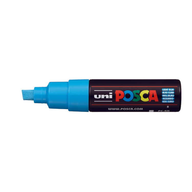 Uni Posca Paint Marker 4.5mm Chisel Tip Pen (PC-8K) - Set of 8 Colours