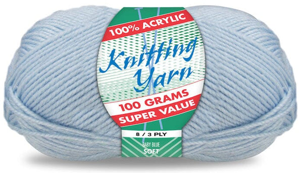 Everyday Super Value 100g Acrylic 8-Ply Knitting Yarn - Solids