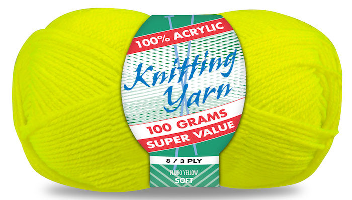 Everyday Super Value 100g Acrylic 8-Ply Knitting Yarn - Choose Your Colour