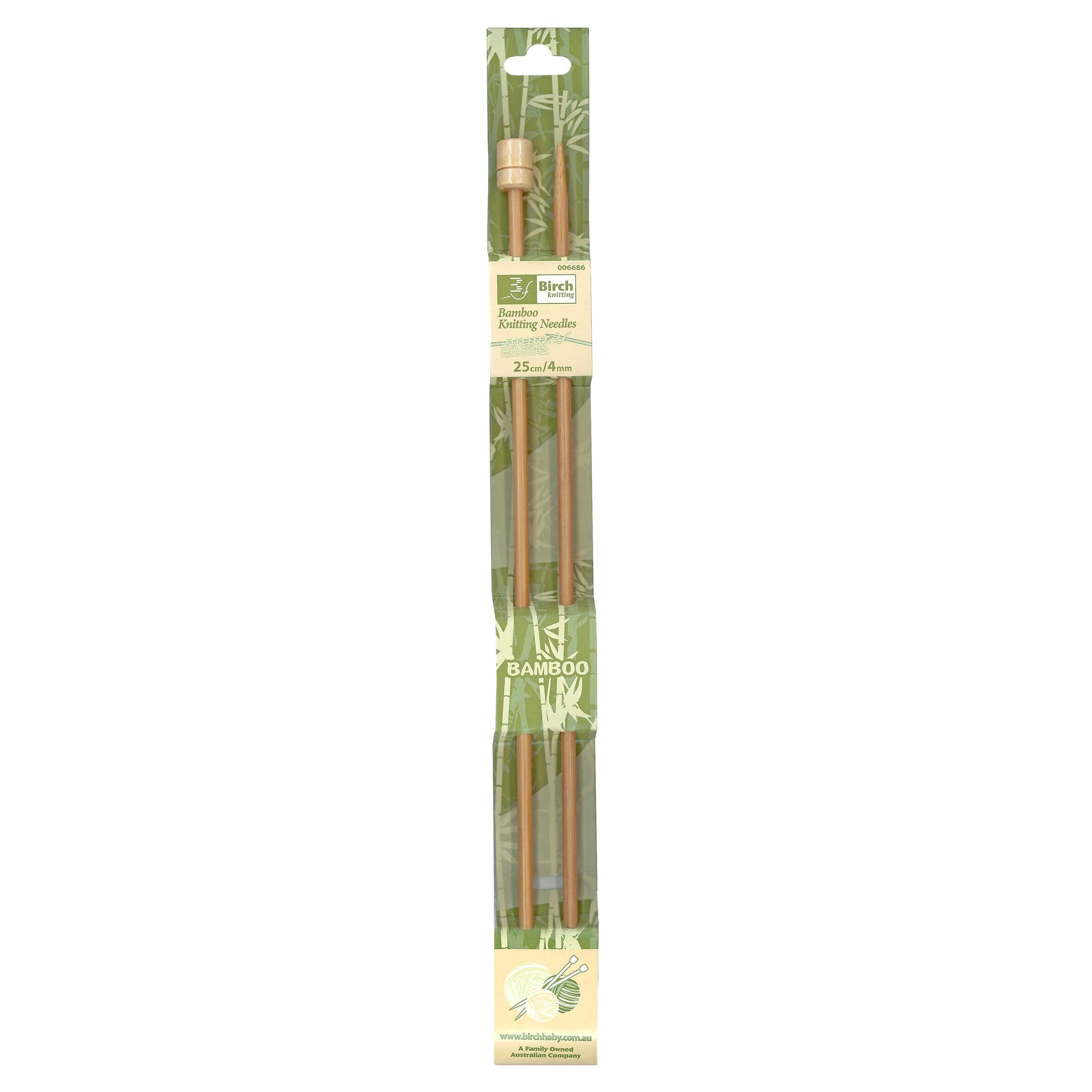 Birch Bamboo Single Point Knitting Needles 25cm KNITTING CO.