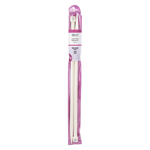Birch Premium Plastic 25-35cm Single Point Knitting Needles - Choose Your Size