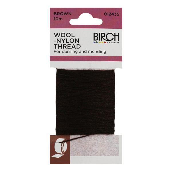 Birch 10m Wool-Nylon Mending Thread - Choose Your Colour