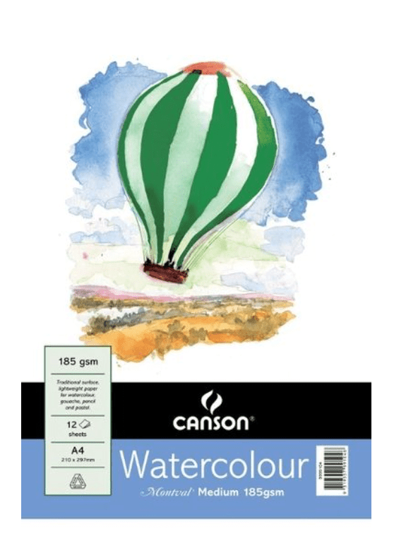 Canson Montval Watercolour Paper Pad - Medium or Rough (A5/A4/A3)