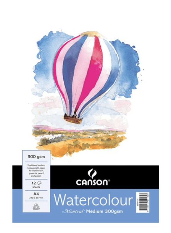 Canson Montval Watercolour Paper Pad - Medium or Rough (A5/A4/A3)