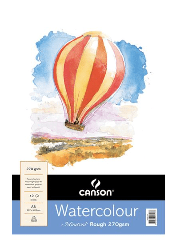 Canson Montval Watercolour Paper Pad - Medium or Rough (A5/A4/A3)