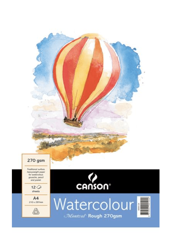 Canson Montval Watercolour Paper Pad - Medium or Rough (A5/A4/A3)