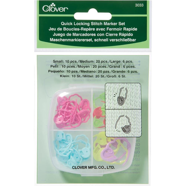 Clover Quick Locking Stitch Markers - Set of 36