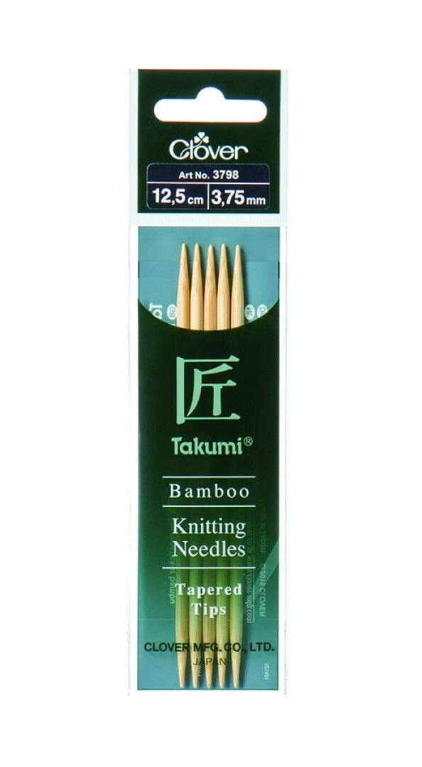 Clover Takumi Bamboo Double Point Knitting Needles 12.5cm (5