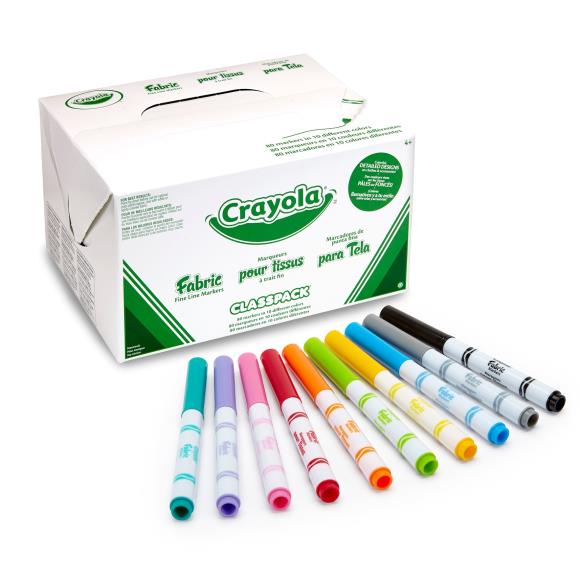 Crayola Fabric Fine Line Markers - Choose Your Pack