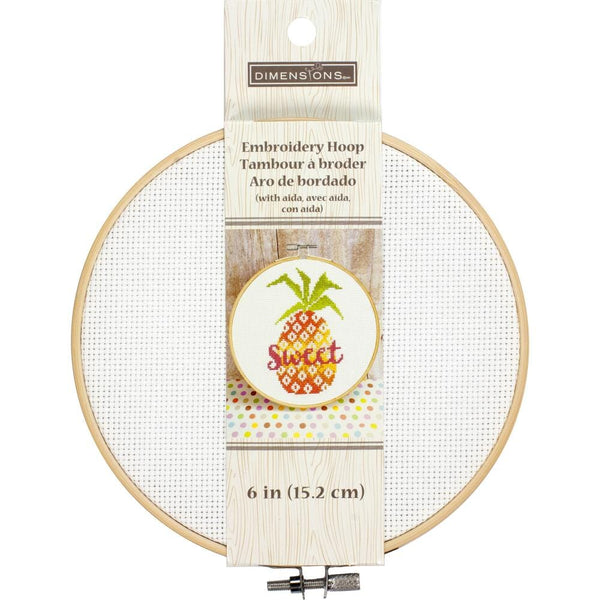 Dimensions 15cm (6") Embroidery Hoop w Pre-Mounted Fabric