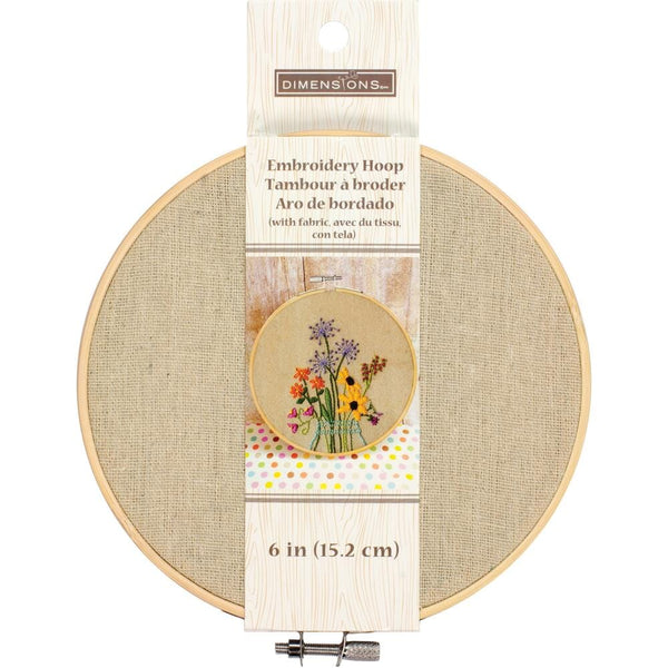 Dimensions 15cm (6") Embroidery Hoop w Pre-Mounted Fabric