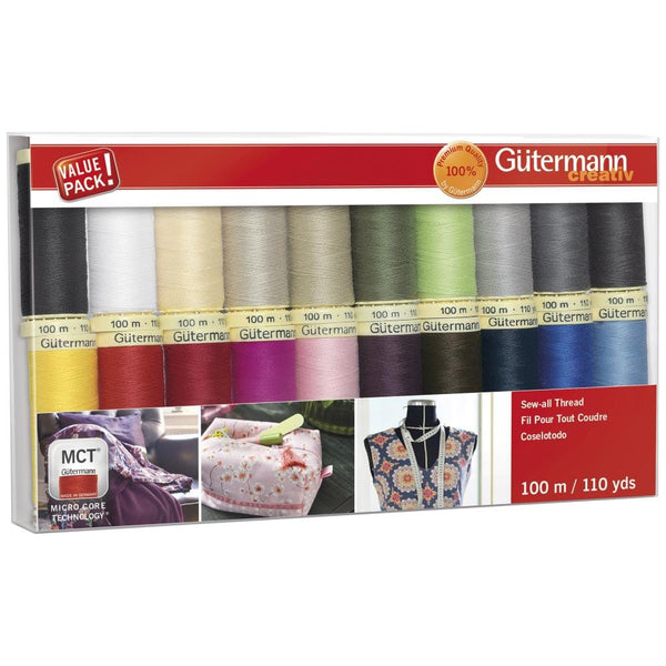Gutermann Sew-All Polyester 100m Sewing Thread - Pack of 20