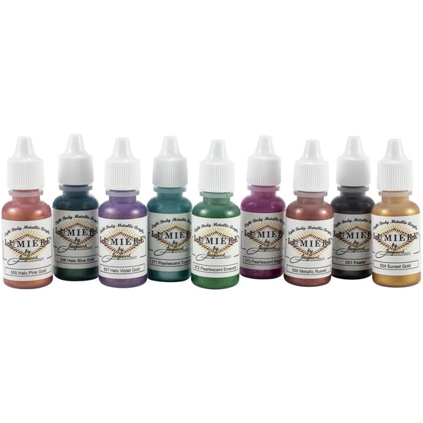 Jacquard Lumiere Metallic Craft Paint - Halo & Jewel Exciter Pack of 9