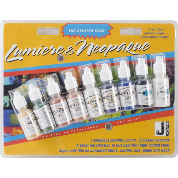 Jacquard Lumiere & Neopaque Craft Paint - Exciter Pack 9 Colours