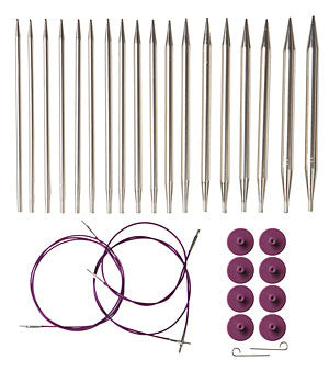 Knit Picks Nickel Plated Interchangeable Circular Knitting Needles - Full Set