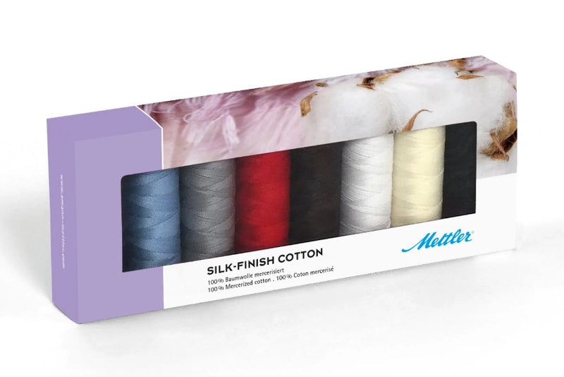Mettler "Silk Finish" Cotton No. 50 Sewing Thread Kit - Choose Your Size