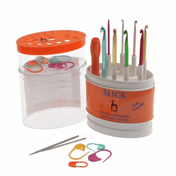 Pony "Slick" Interchangeable Soft Handle Crochet Hooks - Set of 8