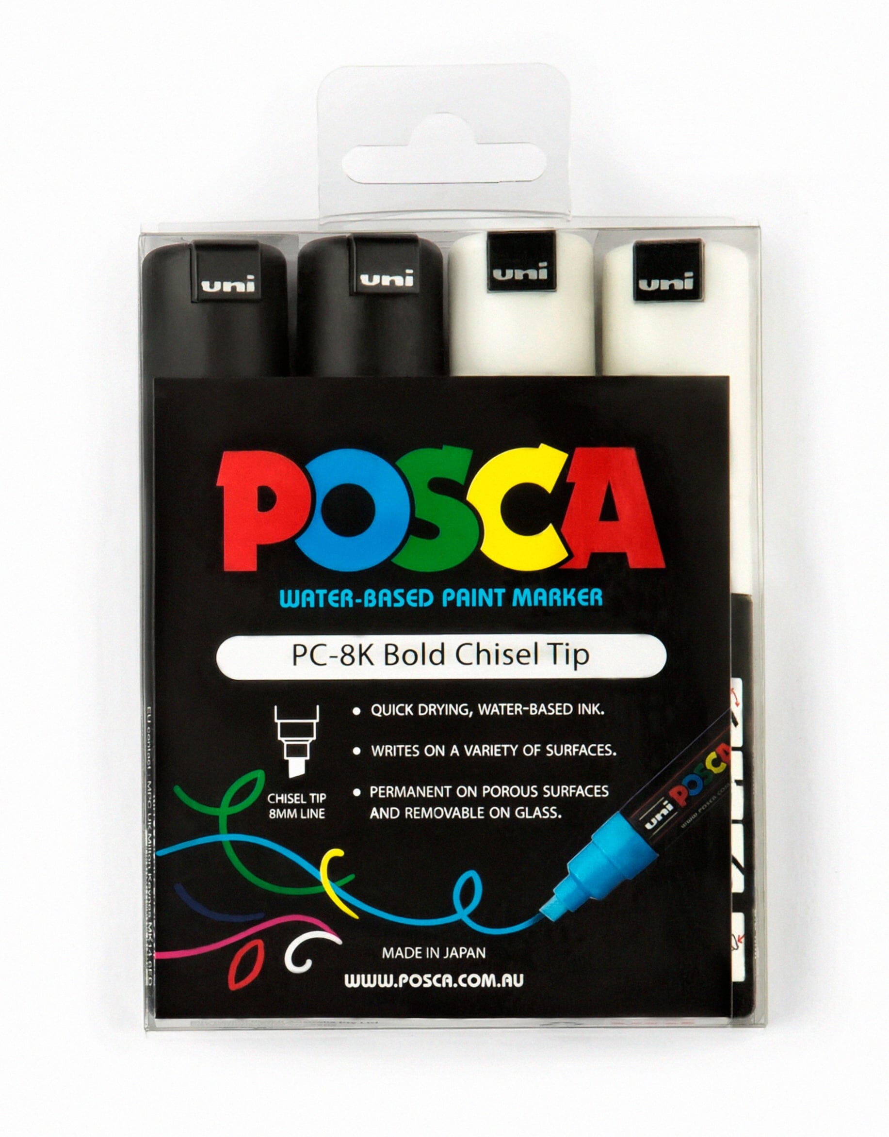 Buy Uni Posca Paint Marker Chisel Tip Pen (PC-8K) Black