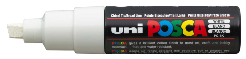 Uni Posca Paint Marker 4.5mm Chisel Tip Pen (PC-8K) - Black/White Set of 4