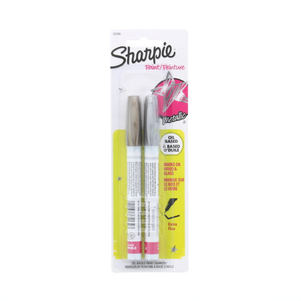 Sharpie Oil-based Paint Marker Extra-Fine Tip Pens Twin Pack - Gold/Silver