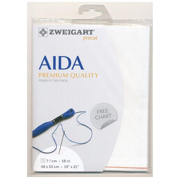 Zweigart Pre-cut Aida Cloth Fabric - 18 Count (48 x 54cm)