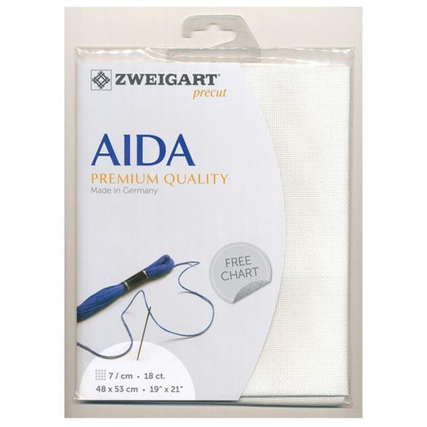 Zweigart Pre-cut Aida Cloth Fabric - 18 Count (48 x 54cm)