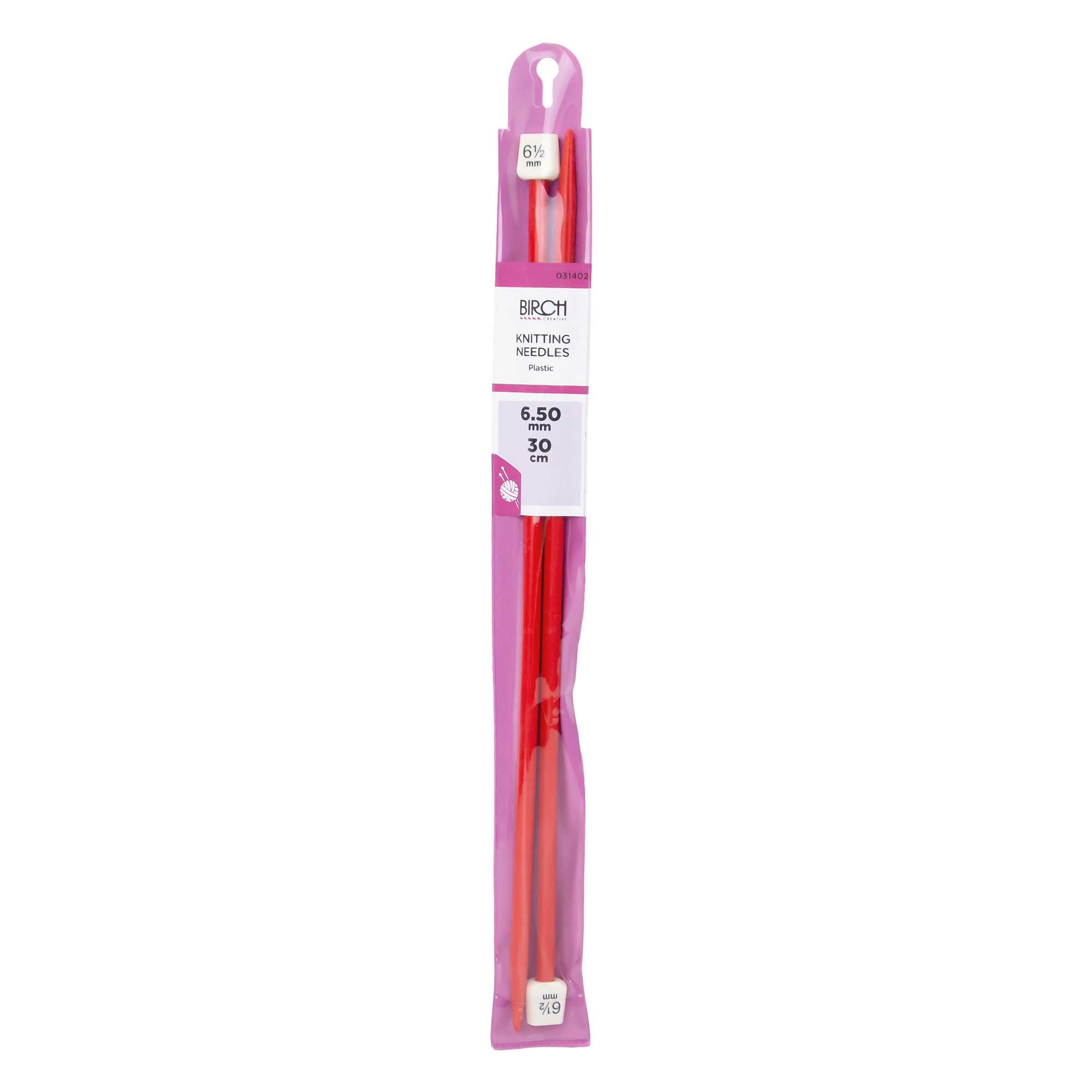 Birch 30cm (12") Plastic Single Point Knitting Needles (2.25mm - 10mm)