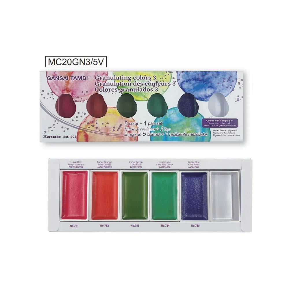 Kuretake Gansai Tambi Japanese Metallic Watercolour Paint - 6 Pan Set