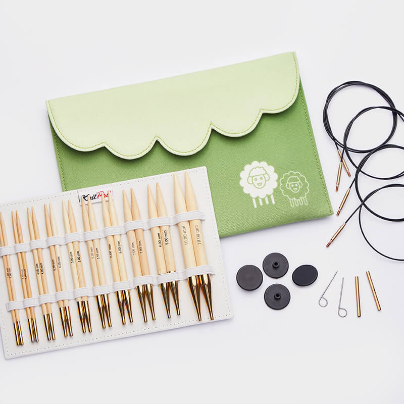 KnitPro "Bamboo" Interchangeable Circular Knitting Needles - Deluxe Set