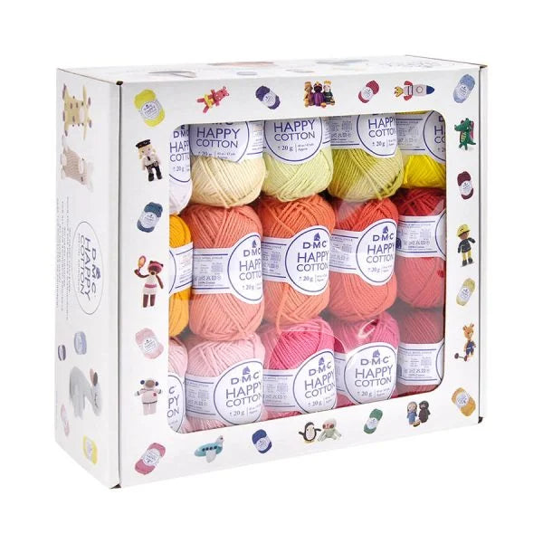 DMC "Happy Cotton" 20g Amigurumi Crochet Yarn - Gift Box of 30