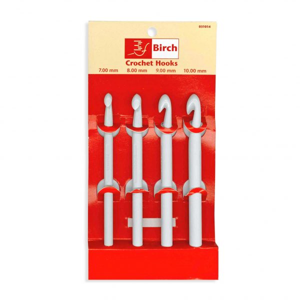 Birch Plastic Crochet Hooks - Set of 4 (7.00mm - 10.00mm)