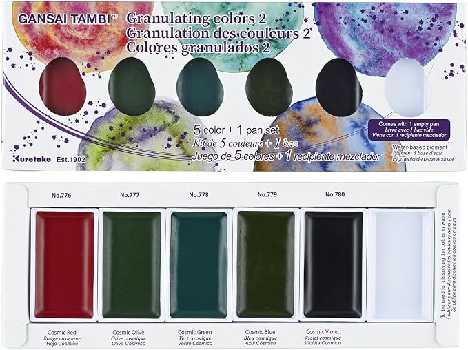 Kuretake Gansai Tambi Japanese Metallic Watercolour Paint - 6 Pan Set