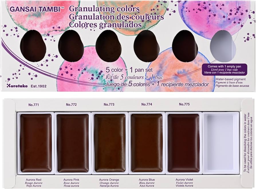 Kuretake Gansai Tambi Japanese Metallic Watercolour Paint - 6 Pan Set