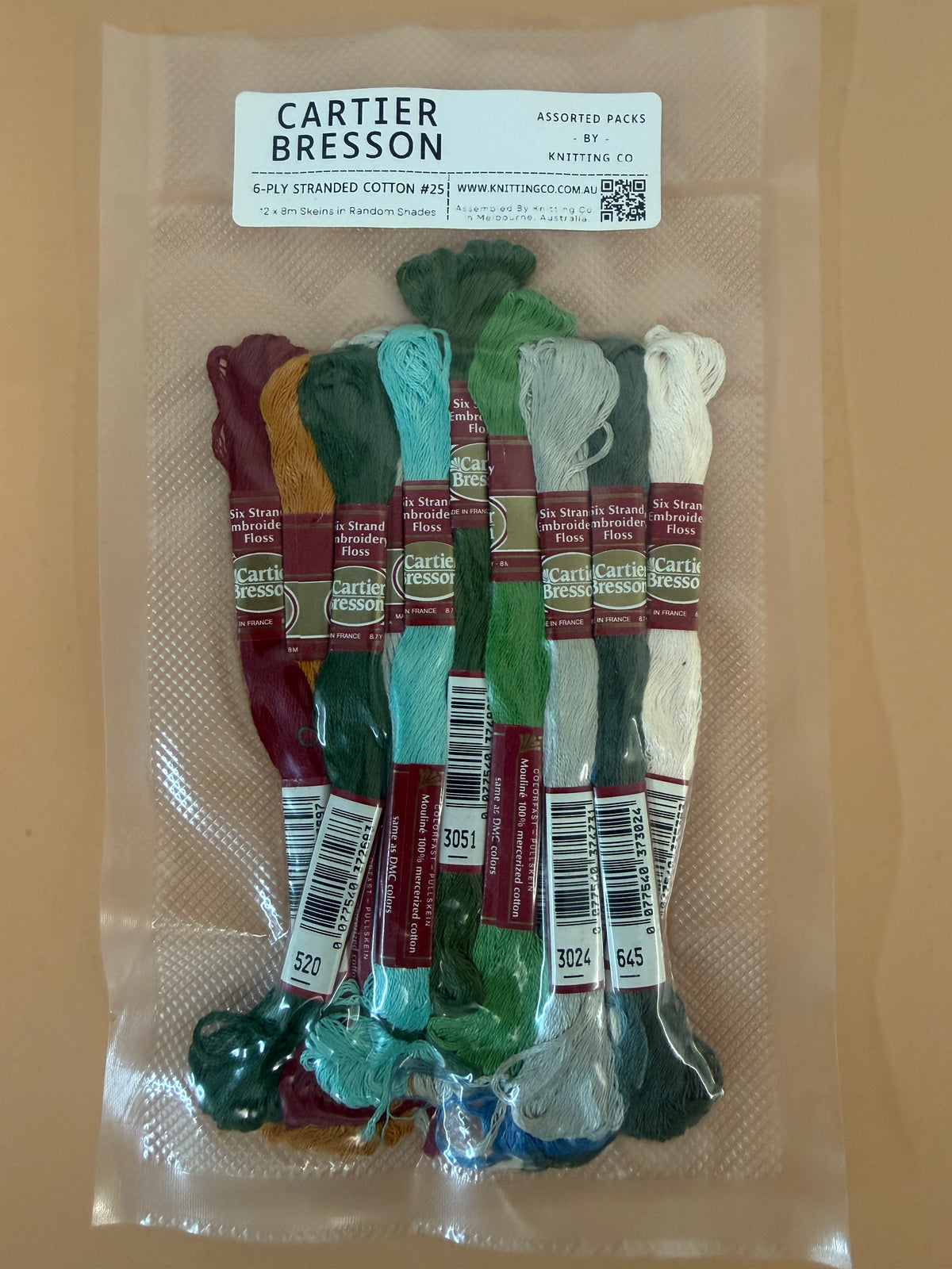 Assorted Pack - Cartier Bresson 6 Strand Cotton Embroidery Floss - 12 x Skeins
