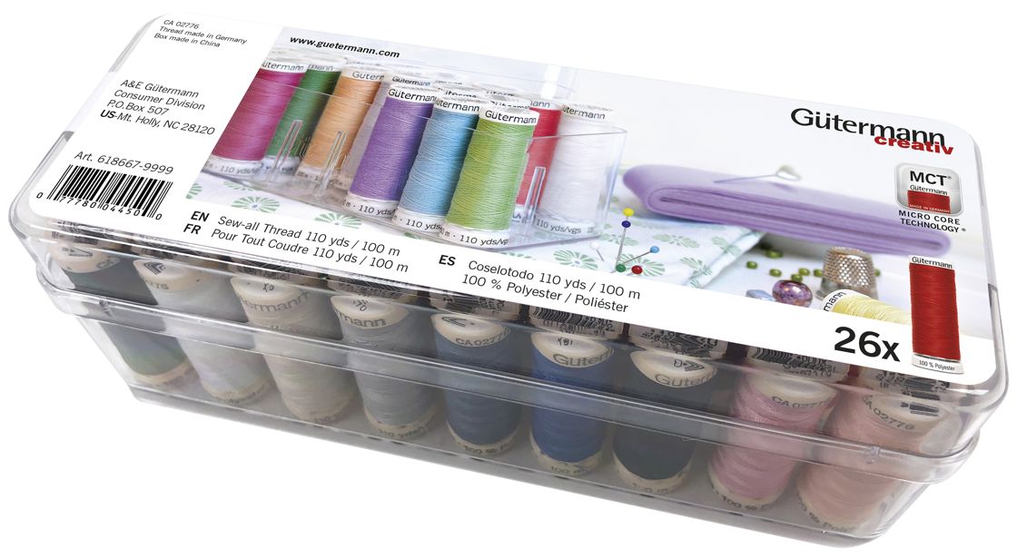 Gutermann Sew-All Polyester 100m Sewing Thread - Box of 26