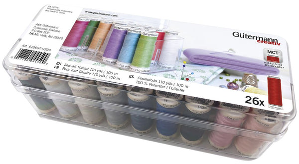 Gutermann Sew-All Polyester 100m Sewing Thread - Box of 26