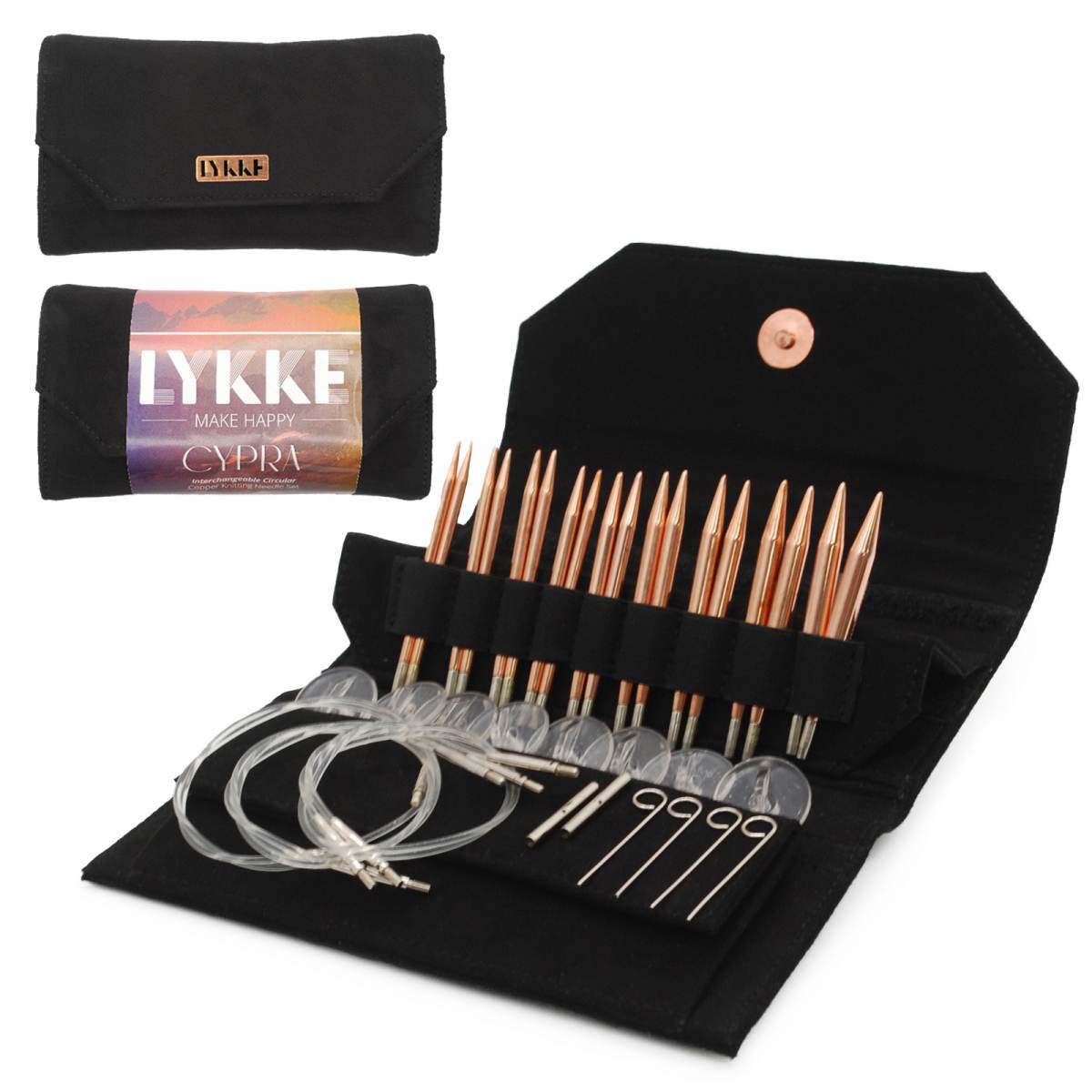 Lykke "Cypra" 9cm (3.5") Copper Interchangeable Circular Knitting Needle Set