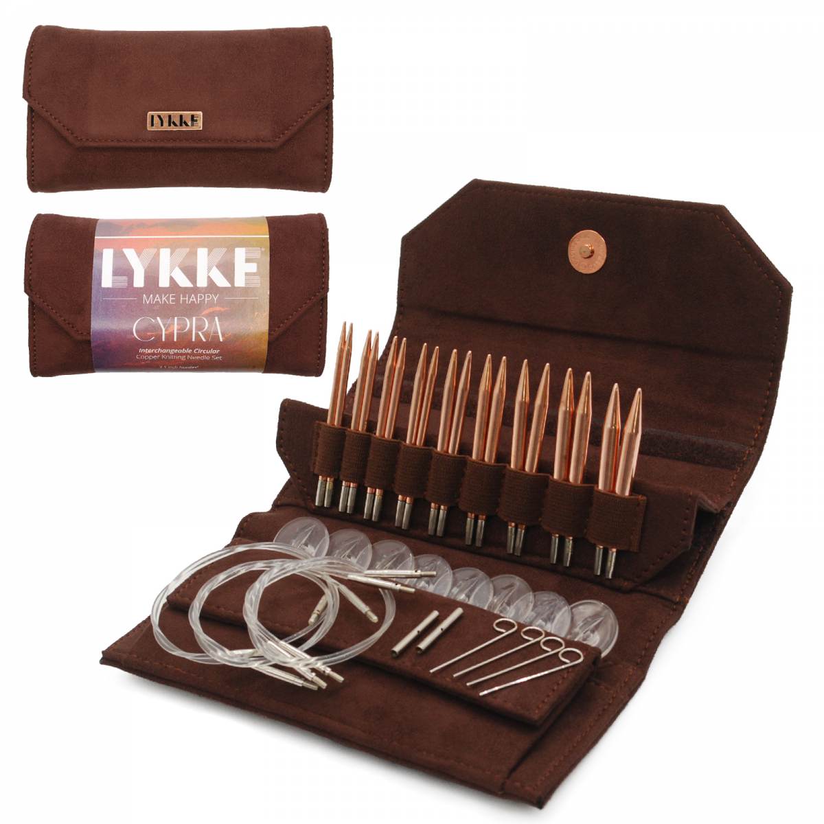Lykke "Cypra" 9cm (3.5") Copper Interchangeable Circular Knitting Needle Set