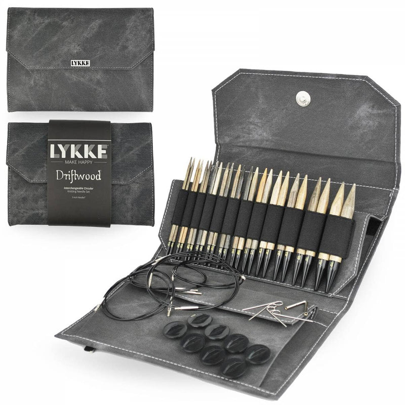Lykke "Driftwood" Wood 5" (13cm) Interchangeable Circular Knitting Needle Tip Set