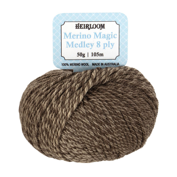 Heirloom 50g "Merino Magic Medley" 8-Ply 100% Wool Yarn