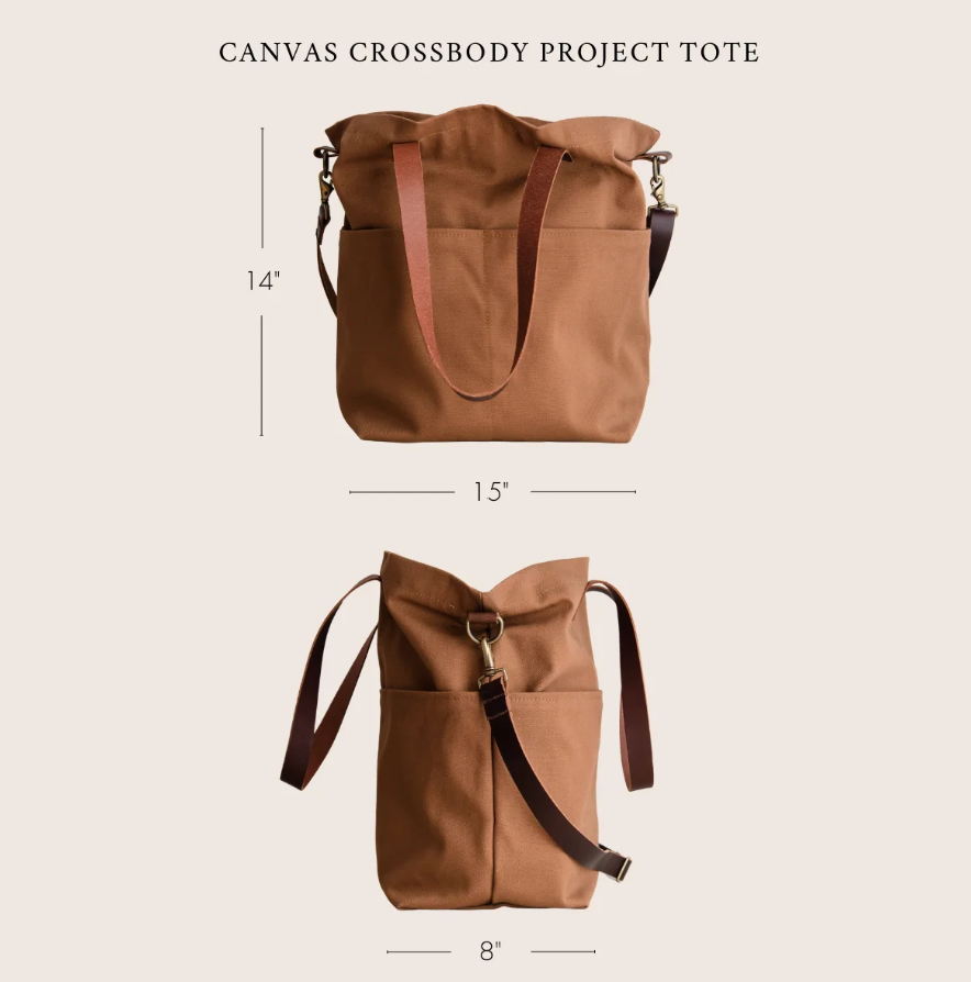 Twig & Horn Canvas Crossbody Project Tote Bag