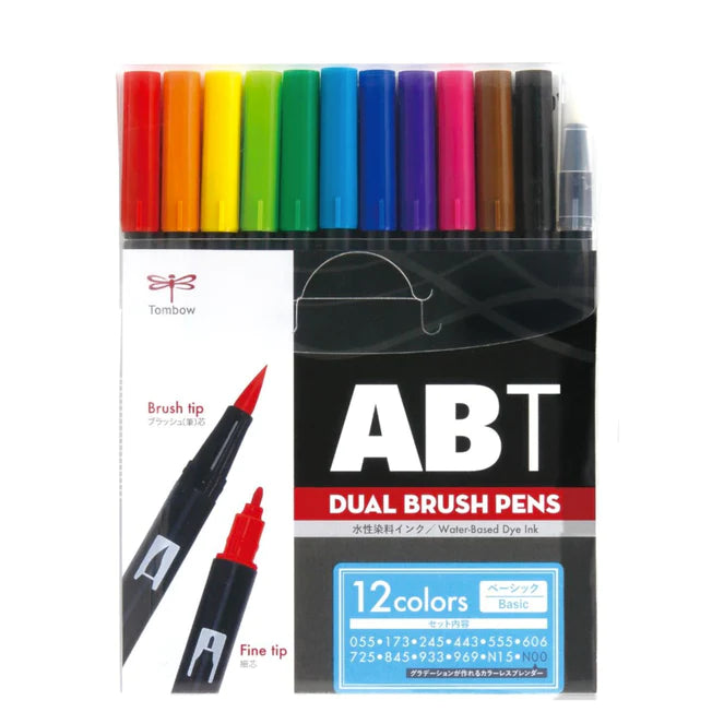 Tombow ABT Dual Brush Pen Markers - Set of 12 (Choose Your Pack)