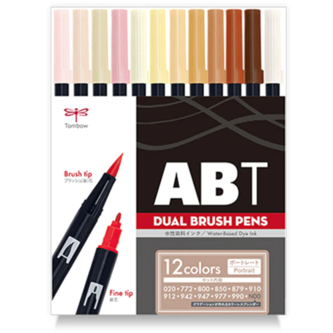 Tombow ABT Dual Brush Pen Markers - Set of 12 (Choose Your Pack)