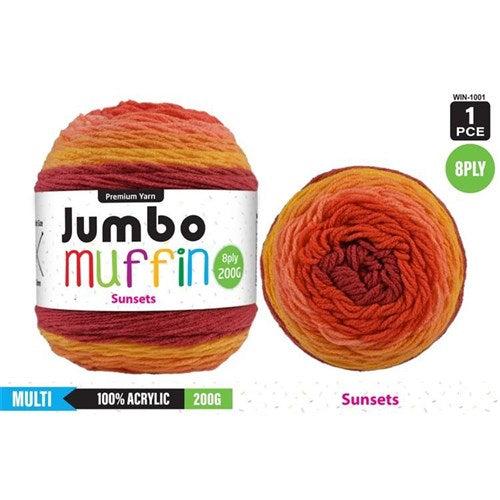 Everyday 200g "Jumbo Muffin" 8-Ply Acrylic Knitting Yarn - Choose Your Colour