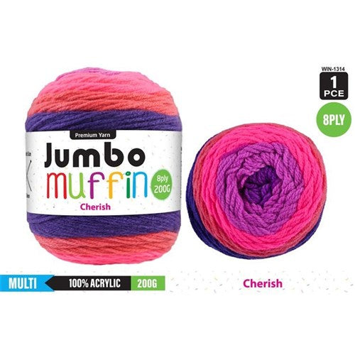 Everyday 200g "Jumbo Muffin" 8-Ply Acrylic Knitting Yarn - Choose Your Colour